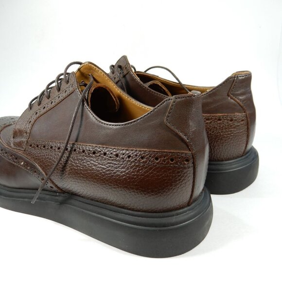 VELLAPAIS Mare Leather Wingtip Sneakers Shoes Size 12 Dark Brown NEW - Picture 13 of 15